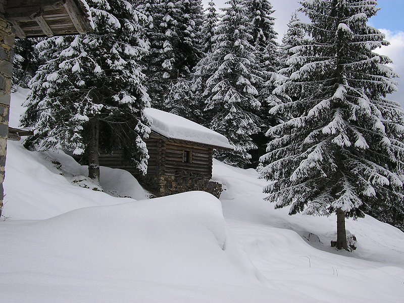 Casere sotto la neve